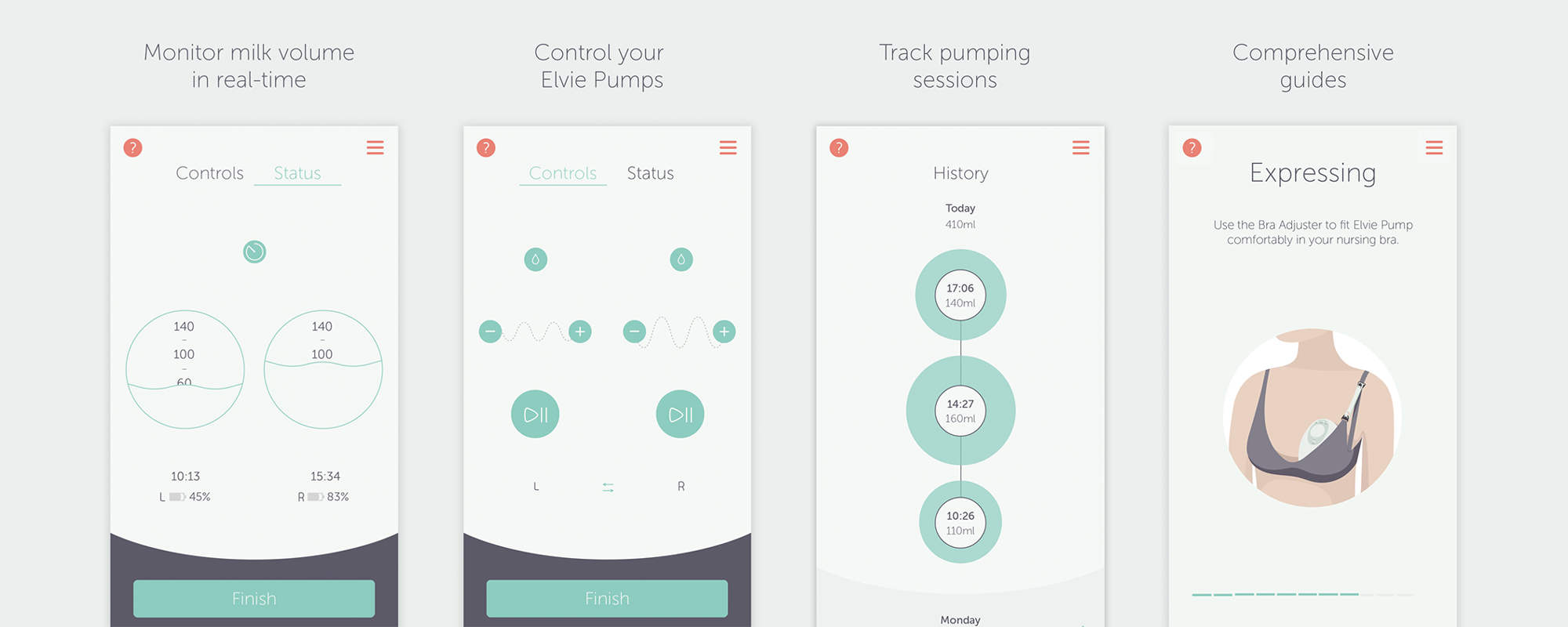 Elvie Pump App - UX/UI & animation - Nestor Pestana